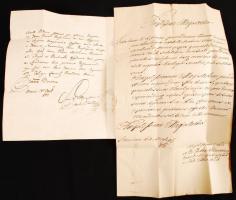 cca 1770-1840 9 db hivatalos levél és levélboríték két Helytartótanácsi levél kancellári aláírásokka...