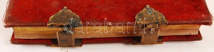 Zeit und Ewigkeit. Wien, cca 1850. Jacob Wellner.  Imakönyv 4 részmetszettel. Rézveretes bársony köt...