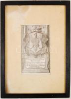 Michał Hieronim Radziwil lengyel főnemes rézmetszetes címere / Etched coat of arms of Michał Hieronim Radziwil 16x24 cm