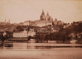 cca 1880 Prága, Olaszország, Ausztria 5 db városképes keményhátú fotó / Vintage photos of Prag, Aust...