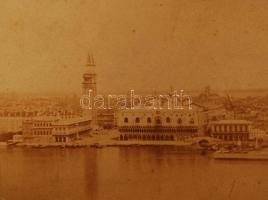 cca 1880 Prága, Olaszország, Ausztria 5 db városképes keményhátú fotó / Vintage photos of Prag, Aust...