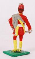 Huszár festett ólomfigura, m: 6,5 cm