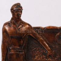 P.J. monogrammal: KGST. Bronz, jelzett, márvány talapzaton, m:31 cm, h:24 cm