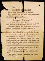 1916 I. világháború orosz katonai demoralizáló szórólap osztrák-magyar katonák részére 6 nyelven. Megviselt. / Russian flyer for soldiers in 6 languages