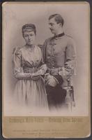 cca 1890 Mária Valéria hercegnő és Franz Salvator herceg keményhátú fotó / Photo of Maria Velaria and Franz Salvator 11x17 cm