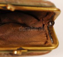 Régi gyöngyház borítású pénztárca, réz kapoccsal, 10×6,5 cm