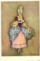 Baroque lady, Italian art postcard, Degami 854 s: Busi