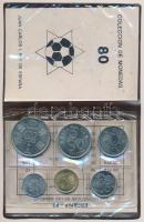 Spanyolország 1982. "Labdarugó VB" szett 6 klf db 50c-100P T:1 eredeti dísztokban és tanúsítvánnyal! Spain 1982. "World Cup soccer games" set, six different coins in original pack 50 centimos-100 Pesetas C:Unc