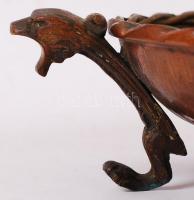 Régi oroszlán fejes réz tál, d:30 cm