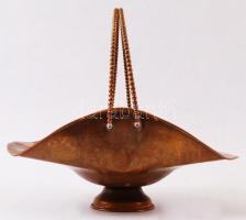 Réz füles kosár, h:30 cm, m:19 cm