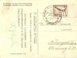 1936 Berlin Olympia, Dr Illyés László kiadása, megemlékezés az olimpia megnyitójáról So. Stpl s: Már...