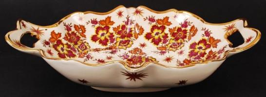 Boch Freres füles tál, kézzel festett, jelzett, apró máz hibával, 41×29