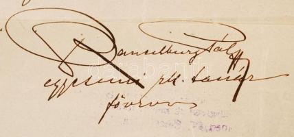 1920 Ranschburg Pál (1870-1945) ideggyógyász, egyetemi tanár, saját kézzel írt levél és recept