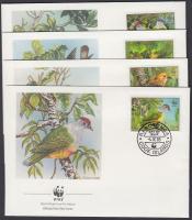 WWF rare bird species set on 4 FDC WWF ritka madárfajták sor 4 FDC