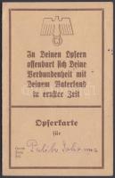 1941 A magyarországi Nationalsozialistische Volkswohlfahrt szervezet adománykönyve / Charity booklet of the National Socialist People's Welfare organisation in Hungary