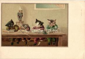 Cat school litho, unknown publisher serie no. 24