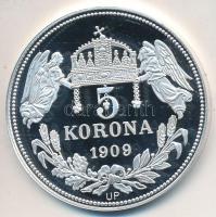 DN "Királyi koronák / 1909. 5K - Ferenc József" Ag emlékérem (20g/0.999/38,61mm) T:PP