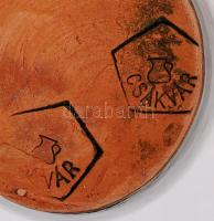 Csákvár sárga-zöld kerámia köcsögök, jelzett, hibátlan, m: 16 és 20 cm