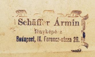 cca 1900 Kártyázó katonák fotó. Schäffer Ármin műterméből. / Card playing soldiers