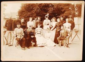 cca 1900 Tenniszezők, tekézők / Tennis and bowling players photo 18x12 cm