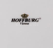 Hoffburg csésze matricás teáscsésze aljjal, kopásnyomokkal, jelzett, csésze m: 7 cm, d: 9 cm, tál d:...