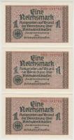 Német 3. Birodalom 1939. 1M (3x) egymás utáni sorszámmal T:I German Third Reich 1939. 1 Reichsmark (3x) sequential serial numbers C:UNC