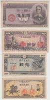 Japán 1944-1948. 5s-50s (4xklf) T:I-III Japan 1944-1958. 5 Sen - 50 Sen (4xdiff) C:UNC-XF