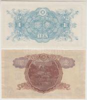 Japán 1944-1946. 1Y (2x) T:II,III
Japan 1944-1946. 1 Yen (2x) C:XF,F