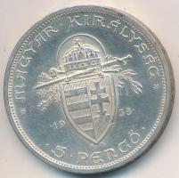 1938. 5P Ag "Szent István" T:2- Adamo P8.1