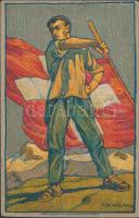 1912 Bundesfeier, Swiss patriotic propaganda Ga. s: H. B. Wieland (small tear)