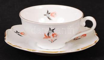 2 db kávés csésze csészealjjal, 1 db kávéskanna tetővel, 1 db tejszínkiöntő, jelzett, hibátlan