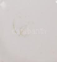 Jelzett kalapos hölgy, kézzel festett, jelzett, hibátlan, kopott a jelzés, m:13 cm