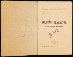 Magyar királyi államvasutak: Tolatási szabályok a műhelyek területén. Bp., 1918. 16p