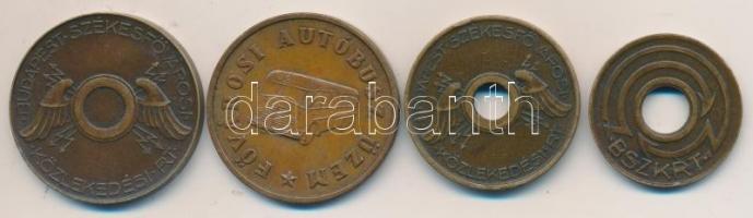1946-1968. "B.SZ.K.RT" + "FAÜ" 4db klf közlekedési bárca T:2