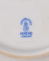 Herendi pillangó mintás kézzel festett porcelán tálka, hibátlan(kopásnyomokkal), jelzett, 26x20 cm