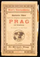 Woerl's: Prag und Umgebung. Útikönyv. Prag, cca 1900. Térképpel / with map