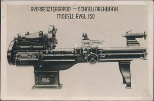 EVGL 150 gyors esztergapad modell reklám; Heisler Vilmos Szerszámgépgyár / Fast lathe advertisement