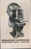 SF 50 körhagyó sajtó modell reklám; Heisler Vilmos Szerszámgépgyár / Eccentric Press advertisement (fl)