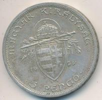 1938. 5P Ag "Szent István" T:2-,3 Adamo P8.1