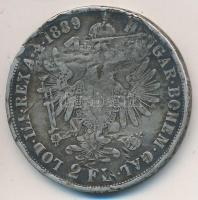 Ausztria 1889. 2Fl Ag "Ferenc József" T:3,3- ütésnyom, karc Austria 1889. 2 Florin Ag "Franz Joseph" C:F,VG scratched