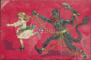 Krampus, litho (fa)