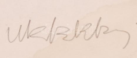 Olvashatatlan jelzéssel: Halhatatlan Föld. Szitanyomat, papír, foltos, 33×50 cm