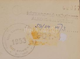 Kovács Tamás (1942-1999): A tarot világa. Színezett rézkarc, papír, jelzett, 29×40 cm