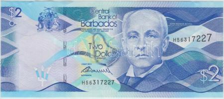 Barbados 2013. 2$ T:I- (hajtatlan) Barbados 2013. 2 Dollars C:AU (unfolded)