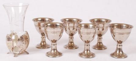 Nagy bolhatétel, alpakka, réz, fém, összesen:27 db