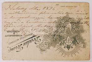 1896 Nalóczy Ákos a Hunyad megyei bandérium tagja lóháton díszmagyarban, keményhátú fotó, hátoldalán...