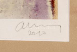 Aknay János (1949-): Angyal 2010. Computer print 46/75, papír, jelzett, üvegezett keretben, 22×16 cm