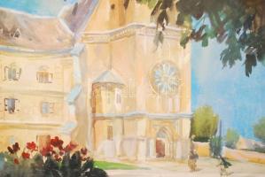 Somodi jelzéssel: Keszthely Főtér. Akvarell, papír, üvegezett keretben, 27×39 cm