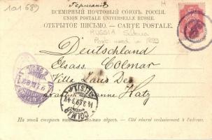 1899 Yenisei province, Siberia; Magnetfelsen am Fluss Mana / rocky by the river Mana