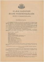 Budapest 1941. "4%-kal kamatozó állami nyereménykölcsön" (erdélyi nyereménykölcsön) tájékoztató és jegyzési nyilatkozat T:II,III